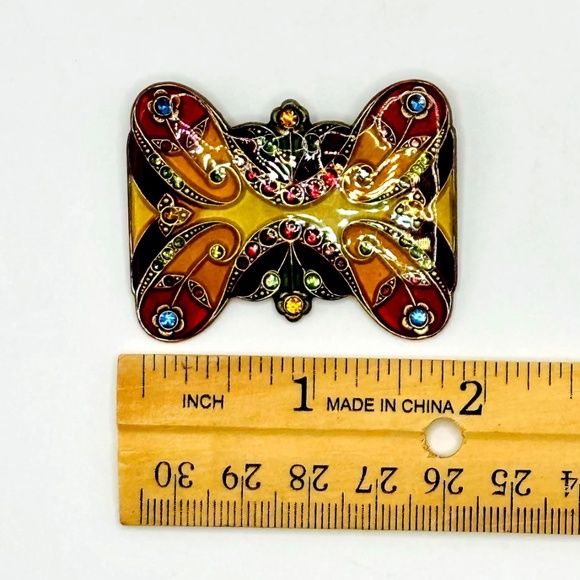 Vintage Catherine Popesco Rhinestone and Enamel Butterfly Brooch-Made in France - Picture 5 of 10